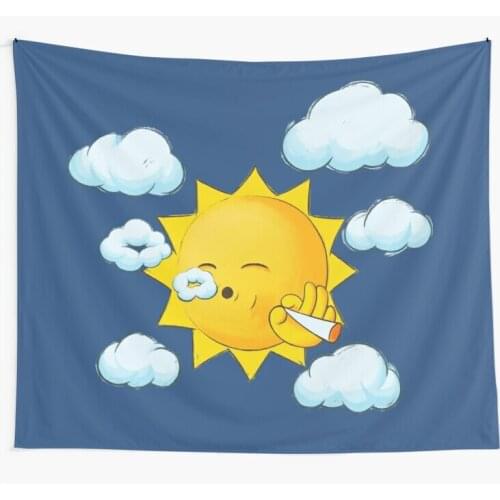 Stoner Sun Tapestry Cloud Blue Wall Hanging Tapestries Dorm Art Home Decor Camping Beach Towel Yoga Mat
