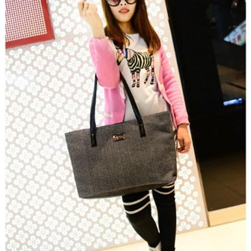 Canvas Women Bag Large Womens Shoulder Bag Female Casual Totes Appliques Portable Shopping Bag Lady Casual Handle Bag