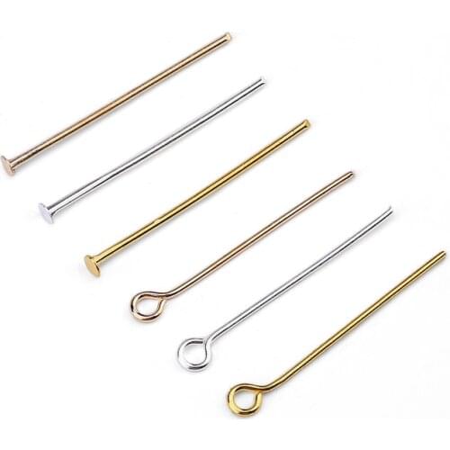 200pcs 25mm Gold Silver KC gold Eye Head Pins flat head Pins Earring Findings For Jewelry Making DIY Supplies Jewelry Accessorie