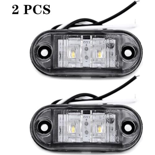 2PCS White Oval Sealed LED Turn Signal and Parking Light Kit for Truck, Trailer (Turn, Stop, and Tail Light)