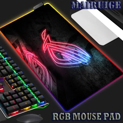 Asus RGB Mouse Pad Gaming Accessories Pc Gamer Laptop Anti-slip LED Light Anime Mousepad Computer Keyboard Desk Mat for Lol Csgo