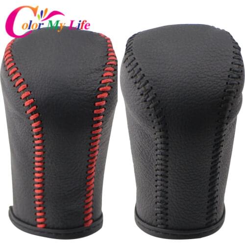 Color My Life Leather Gear Shift Collars Fit for Toyota Corolla Rav4 Rav 4 2014 - 2019 Accessories AT Gear Head Shift Knob Cover