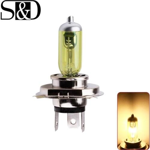 2pcs 12V H4 55W Yellow Fog Lights Halogen Bulb High Power Headlight Lamp Car Light Source parking Head auto 60/55W 3000K