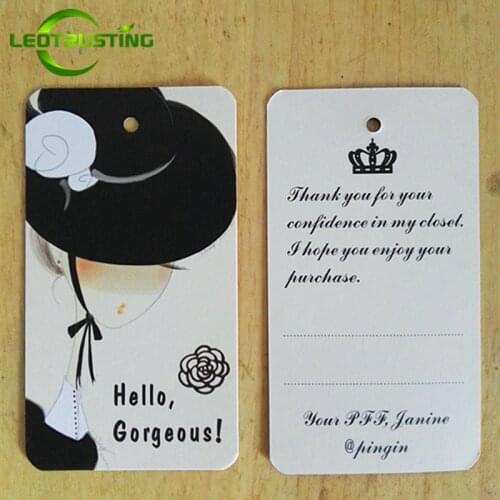 Leotrusting 1000pcs/lot Custom 300gsm Paperboard Printed Hang Tag Personal Swing Hanging Tag Hair Extension Tags Clothing Labels