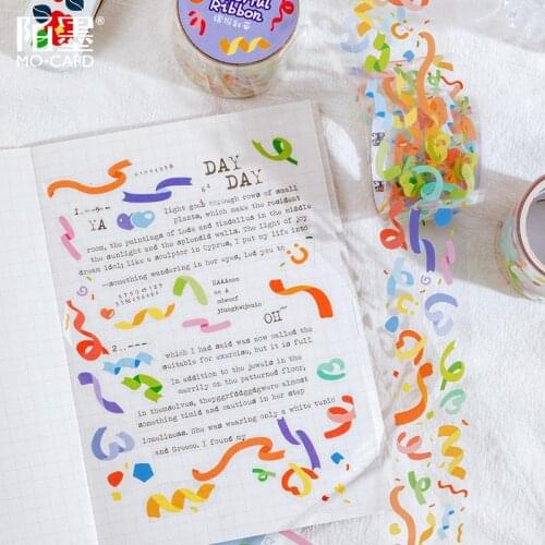 Party Masking Washi Tape Balloon Decorative Planner Adhesive Tape Diy Scrapbooking Sticker Label Stationery Office Supplies