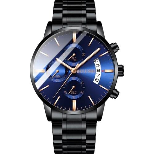 Multi-functional Night Light Mens Watch Three Eyes Six-pin Fashion Quartz Watch Business Trend Watch Luxury Fashion 2021 New