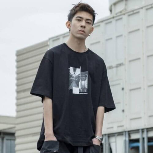 CROXX Techwear Mens Graphic Cotton T-shirt 'Work Space' Hip Hop Punk Fashion Streetwear