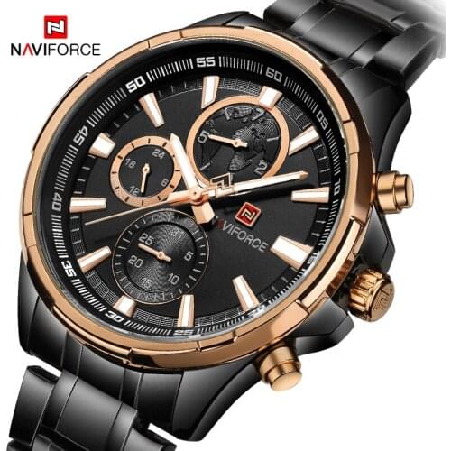 2021NAVIFORCE New Men Watch Date Week Display Sport Mens Watches Luxury Military Business Stainless Steel Quartz Male Watch