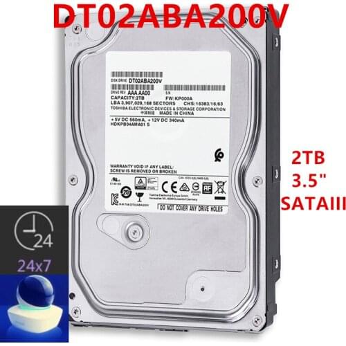 New HDD For Toshiba 2TB 3.5" SATA 6 Gb/s 128MB 5400RPM For Internal Hard Disk For Monitoring HDD For DT02ABA200V