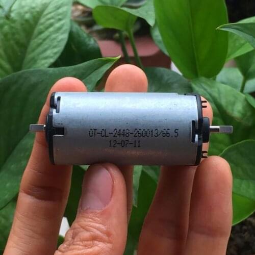 OT-CL-2448 DC Carbon Brush Motor with Double D Shaft, DC 12-24V, 3300-6800rpm, for Electric Curtains, Gear Motor Shaft Dia 2mm