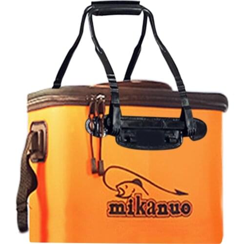 Portable EVA Fishing Bag Collapsible Fishing Bucket Live Fish Container Box With Side Pocket