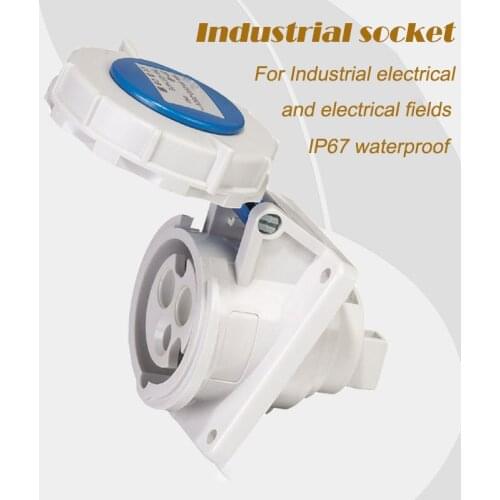 1pcs 230V 16A Female Industrial Socket Industrial Plug 3P IP67 for Industrial Electrical Field