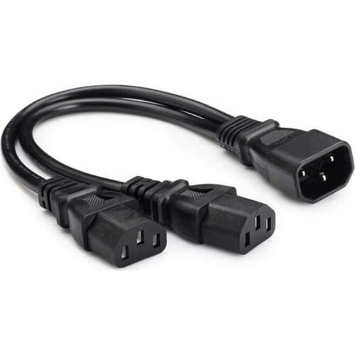 LBSC Single C13 to Dual 5-15R C13 Short Power Y Type Splitter Adapter Cable Cord
