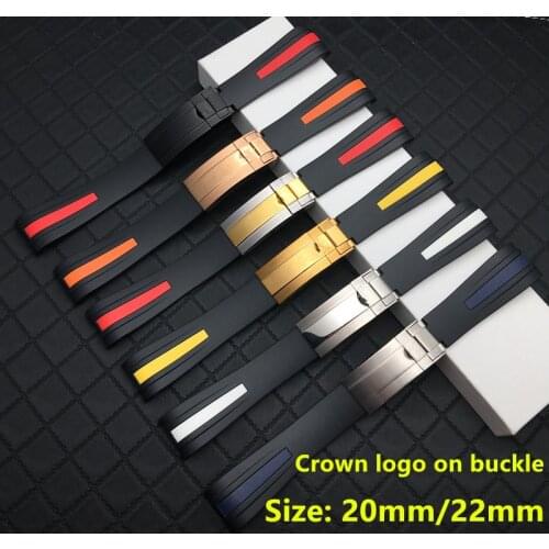 Top 20mm 22mm nature Silicone Rubber Watchband For Role strap for Submariner belt GMT D-Blue126660 Sea-Dweller Daytona Bracelet