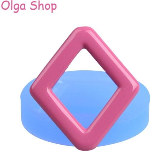 BYL023 Rhombus Earring Silicone Mold Charm Pendant Jewelry Making Cabochon DIY Resin Cake Decorating Candy Chocolate Mold