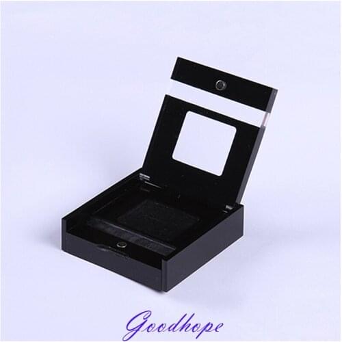 Luxury Loose Diamond Display Boxes Cases Black Acrylic Square Clamshell Wedding Beads Jewellery Storage Showing Container Casket