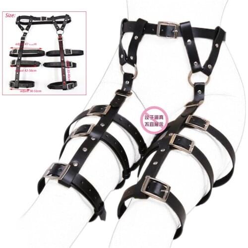 Sexy Garter Belt,Women Harness Bondage Stockings Leg Strap Cage Waist Belt To Leg,Club Adjustable Suspender Straps Adult Sex Toy