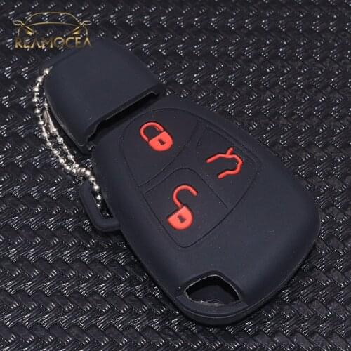 Reamocea 3 Buttons Silicone Remote Flip Key Cover Shell Fob Cover Housing Fit For Mercedes Benz C E G S CL ML SL CLK SLK Class