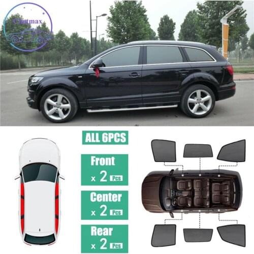 For Audi Q7 2006-2015 Window Sunshade UV Protection Ray Blocking Mesh Visor Laser Black Net Yarn