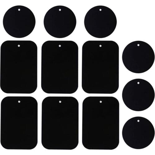 Universal Metal Plate 12 Pack for Magnetic Phone Car Mount Holder Cradle with 3M Adhesive (Compatible with Magnetic Mounts)