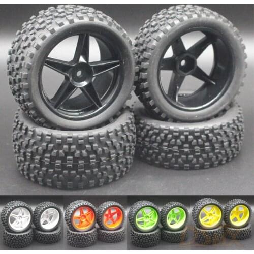 4PCS RC 1/10 Scale Off-Road Car Tires Tyre and Wheels HSP 94166/94107/94106