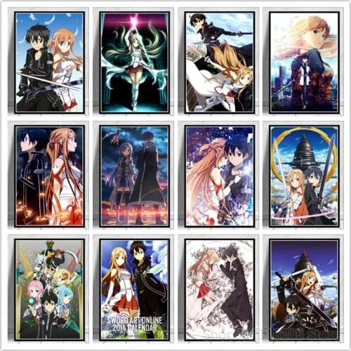 5D Sword Art Online Kirito JunnaDIY Diamond Painting Video Game Japanese Anime Diamond Embroidery Cross Stitch Mosaic Room Decor