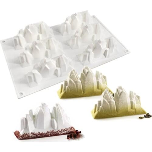 6 Cavity Iceberg Shape Silicone mold 3D Cake Mousse Mold Dessert Molds Cake Tools Cake Decorating Tools