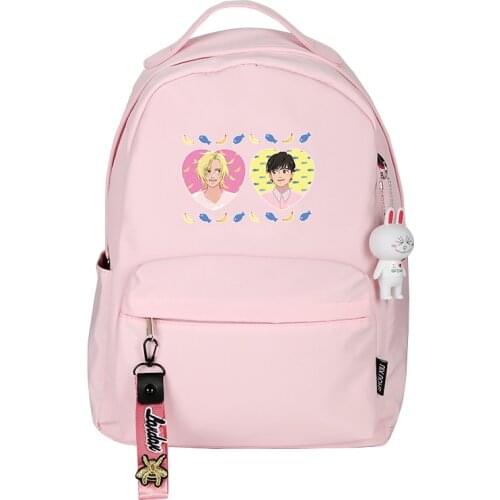 Banana Fish Small School Bags Ash Lynx Kawaii Women Backpack Girls Bookbag Pink Mini Travel Bagpack Anime Laptop Back Pack