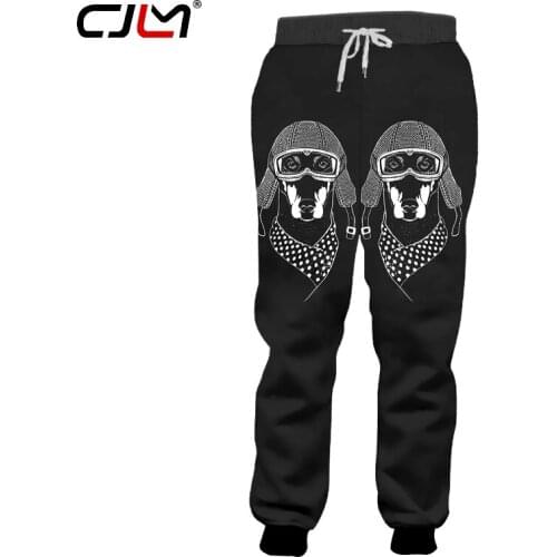 CJLM Man Harajuku New Loose Sports Trousers 3D Printed Funny Dog Big Size Mens Sweatpants
