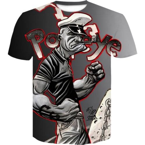 Popeye t shirt men/women 3D printed t-shirts casual Harajuku style tshirt streetwear tops Cartoon Funny T shirt drop shipping