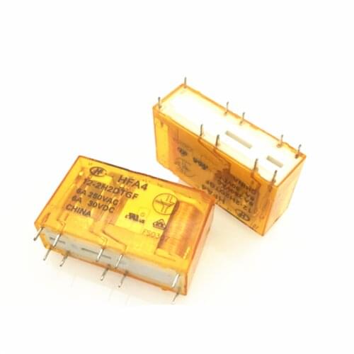 HOT new auto 12V relay HFA4 12-2H2DTGF HFA4 12 2H2DTGF HFA4-12-2H2DTGF HFA4122H2DTGF 12VDC DC12V 12V 6A 10PIN
