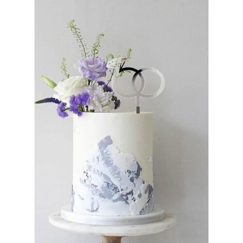 INS Gold Mr & Mrs Wedding Acrylic Cake Toppers Diamond Rings Valentines Day Cupcake Topper for Wedding Party Cake Decorations