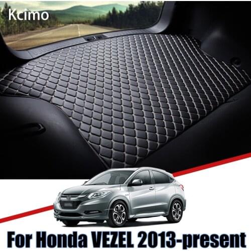 Leather Car Trunk Mat For Honda VEZEL 2013-present Trunk Boot Mat Cargo Liners HRV XRV Tray Slip Rear XR-V HR-V Liner Pad VEZEL