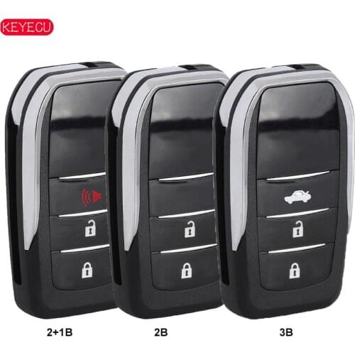 KEYECU Upgraded Flip Remote Shell Case Fob TOY43 2B/2+1B/3 Button for Toyota Alvon Camry Corolla RAV4 Venza Yaris B71TA