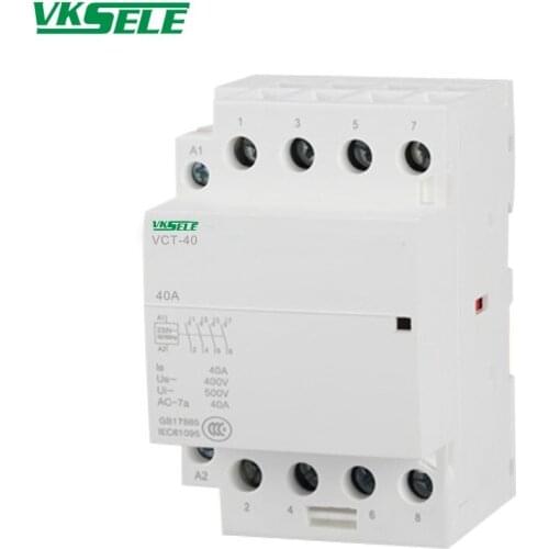 AC / DC 220V VCT 40A 4 NO NC Din Rail Modular Contactor / Magnetic Contactor