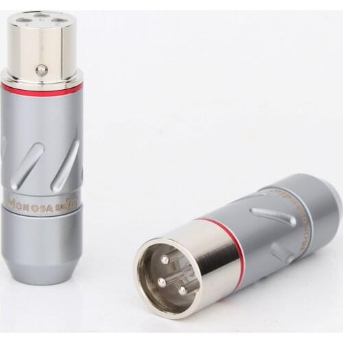 Monosaudio Pure Copper Rhodium Plated 3Pins XLR Balanced Head Amplifier Microphone Audio Cable Plug