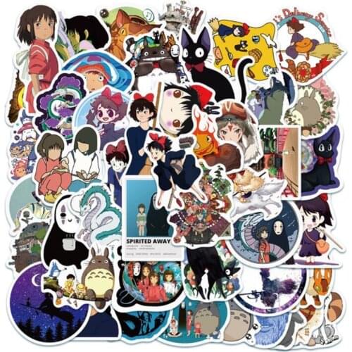 10/30/50PCS Japanese anime Hayao Miyazaki comics Spirited Away cartoon toy suitcase laptop phone sticker decal wholesale