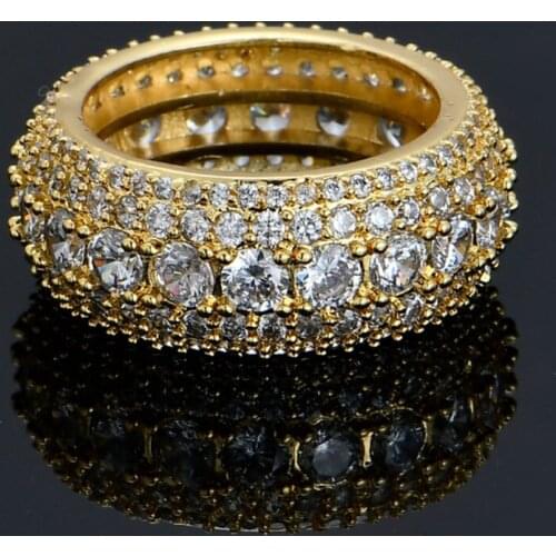 New Fashion Charm Iced Out Bling Rock Punk Party Hip Hop Jewelry Brass Full CZ Rings for Men and Women Rock Style Gift