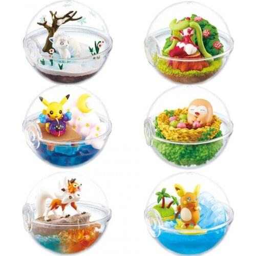 Pokemon 5-6cm 6pcs/set Gashapon 1 - 10 generation Cute Elf Ball Anime Action Figure Toys Dolls Child Birthday Gift