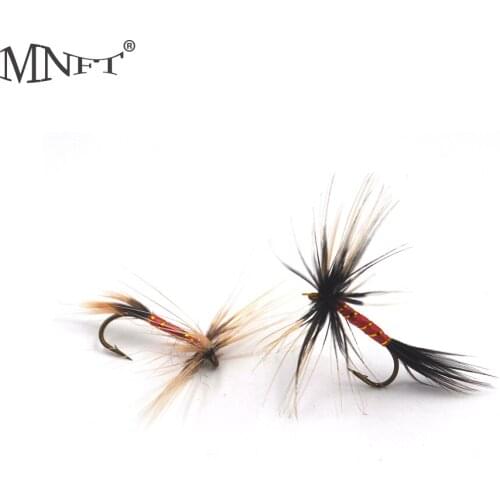 Fishing Tackle MNFT 10pcs 12# Artificial Bait Wet Flies Nymphs Golden Winding Red Long Beard Fly Trout Fishing Fake Lures
