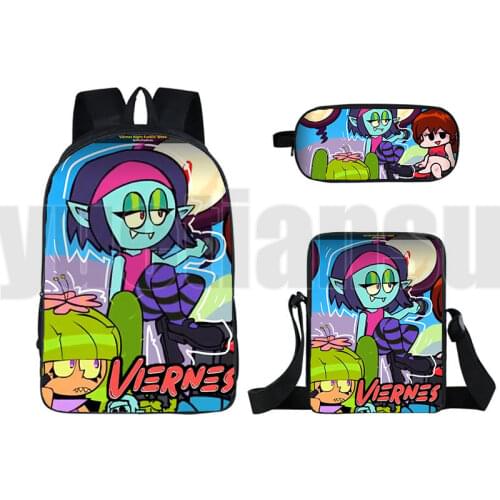 Hot Game Friday Night Funkin Backpack High Quality Kids Cosplay Canvas School bag teens Travel Bag Girls Boys Wallet Storage Box