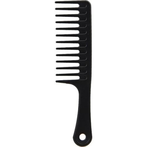 Hair Brush Wide Tooth Comb Black ABS Plastic Heat-resistant Large Wide Tooth Comb For Hair Styling Tool 24.5cm