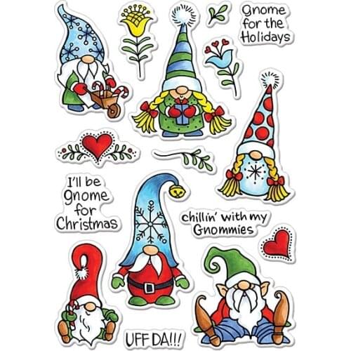 FXL Holiday Gnomes Transparent Clear Silicone Stamp/Seal for DIY scrapbooking/photo album Decorative clear stamp sheets