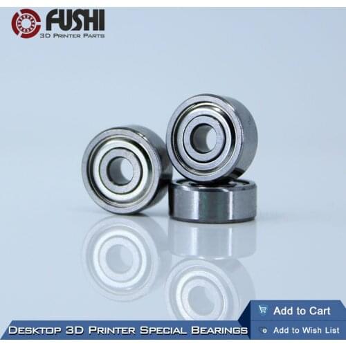 Desktop 3D Printer Special Bearing 624ZZ (10PCS) 4X13X5mm Mute Ball Bearings 624 For Kossel Mini Prusa i3 Parts Free Shipping