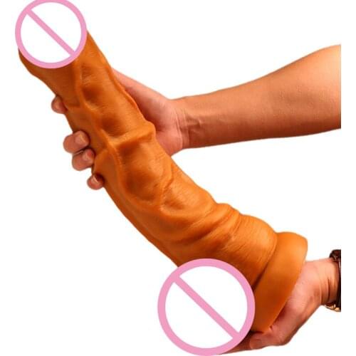 JIUAI Super Big Simulated Animal Penis Masturbation With Sucker Stimulates Huge Anal Dildo Sex Toys for Men and Women