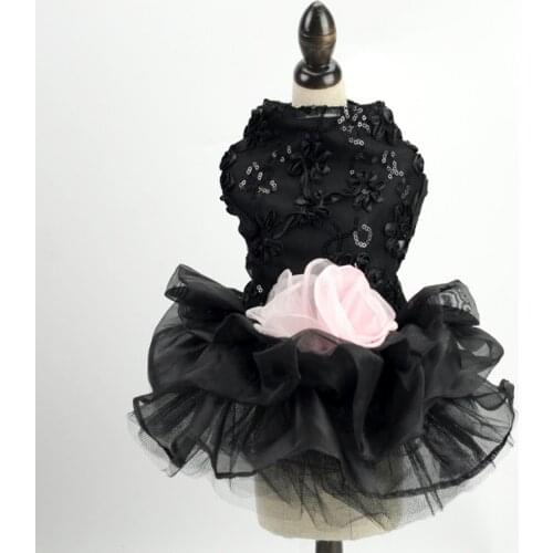 Pet Wedding Princess With Flower Sequain Dresses Luxury for Small Dogs Cat Skirts Spring Summer Clothes Chihuahua Puppy Apparel