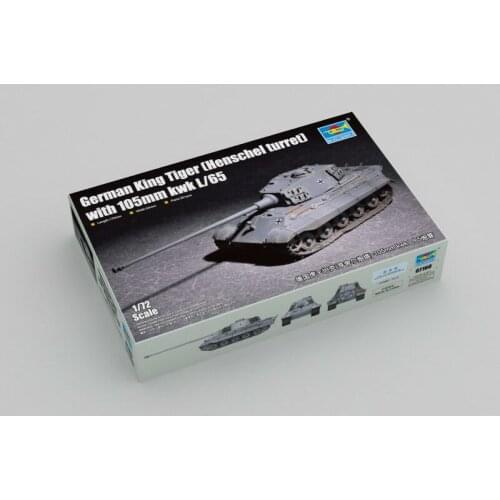 Trumpeter 07160 1/72 German King Tiger (Henschel turret) with 105mm kwk L/65 - Scale Model Kit