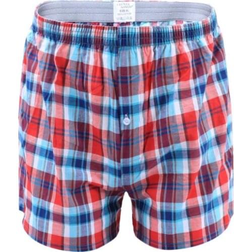 Loose Shorts Mens Panties Cotton Boxer Male Plus Large Big Size Comfortable Soft Plaid Under Wear Sexy Cotton Shorts Underwear