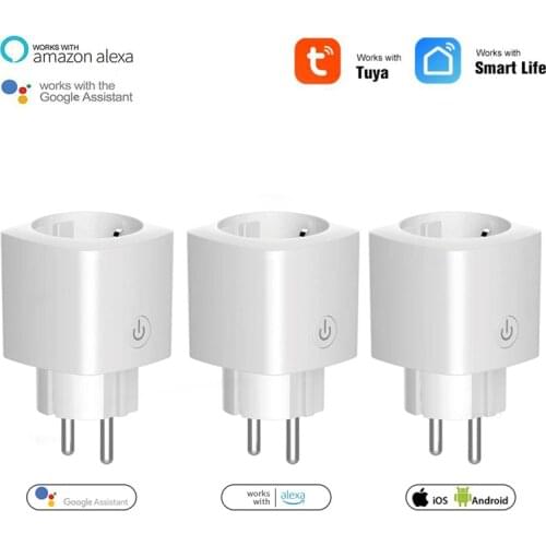 Wifi Smart Socket Smart Home 16A EU/ FR Voice Timer Power Plug Tuya/ Smart Life APP Remote Control Work With Alexa Google Home