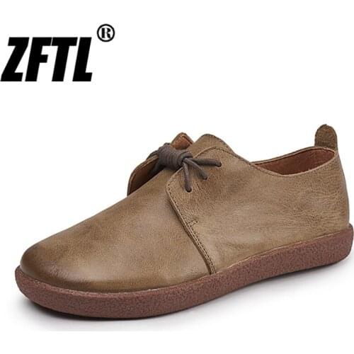 ZFTL Women Loafers Boat shoes Mori womens soft sole pure cowhide comfortable all-match literary casual ins womens trendy shoes